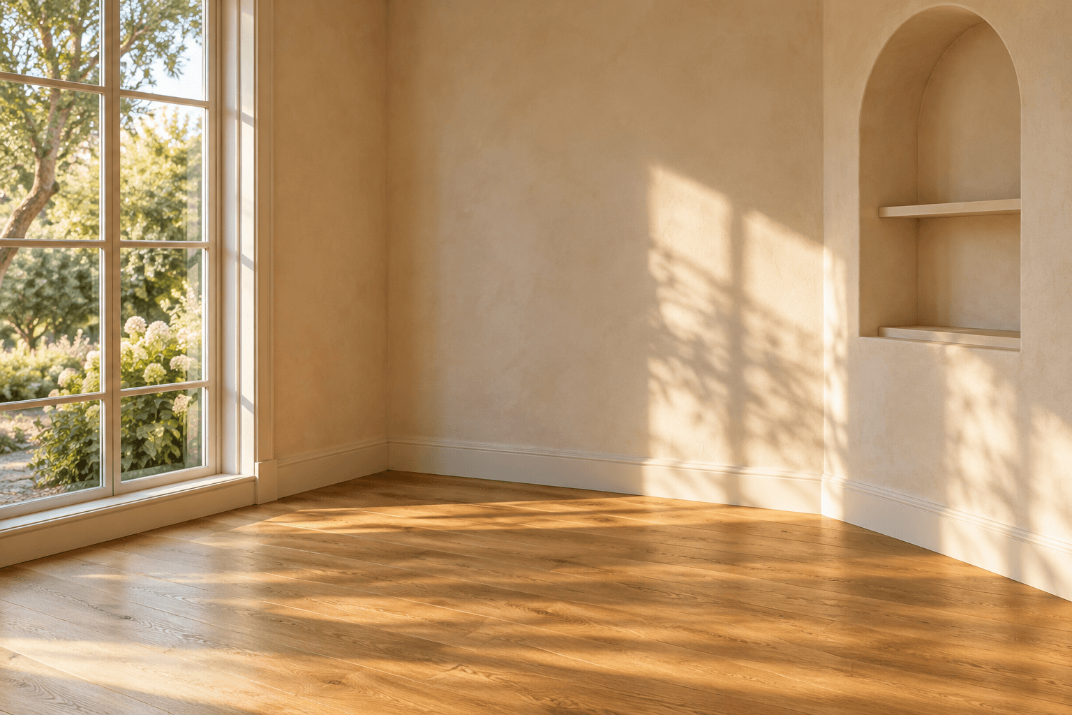 AI-generated fictional empty reading corner, used as the starting scene